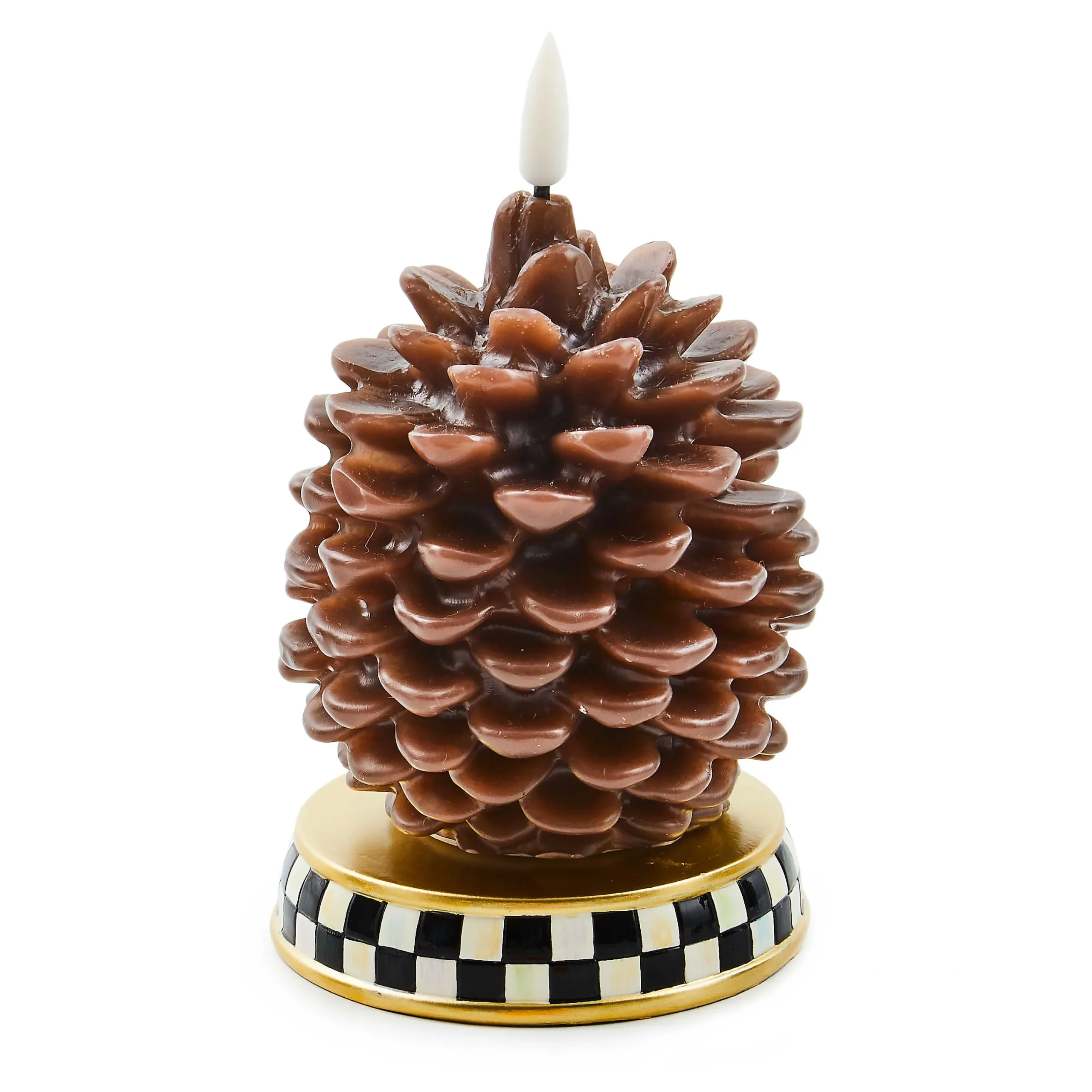 MacKenzie-Childs Pinecone Short Flameless Candle| The Fall Shop|Candles & Fragrances