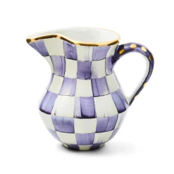 MacKenzie-Childs Plum Check Ceramic Creamer| The Coffee Shop|Fall Entertaining