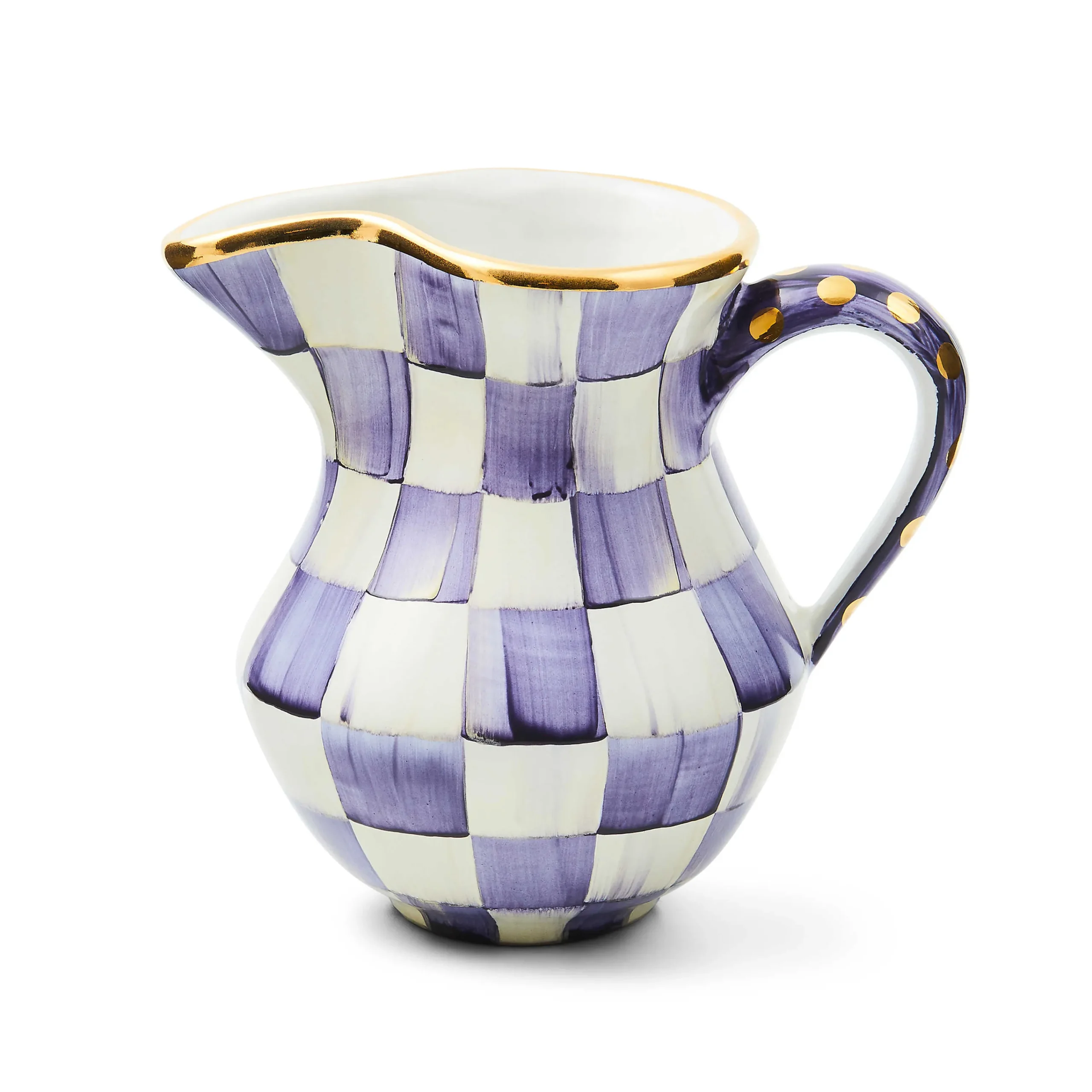 MacKenzie-Childs Plum Check Ceramic Creamer| The Coffee Shop|Fall Entertaining