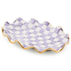 MacKenzie-Childs Plum Check Ceramic Serving Platter| Fall Entertaining|Serveware