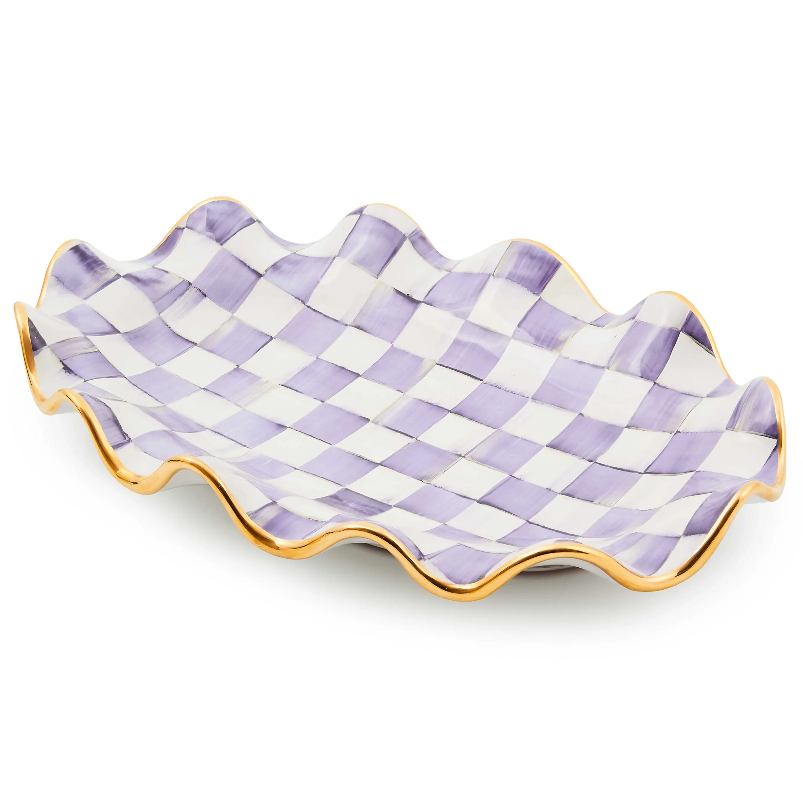 MacKenzie-Childs Plum Check Ceramic Serving Platter| Fall Entertaining|Serveware