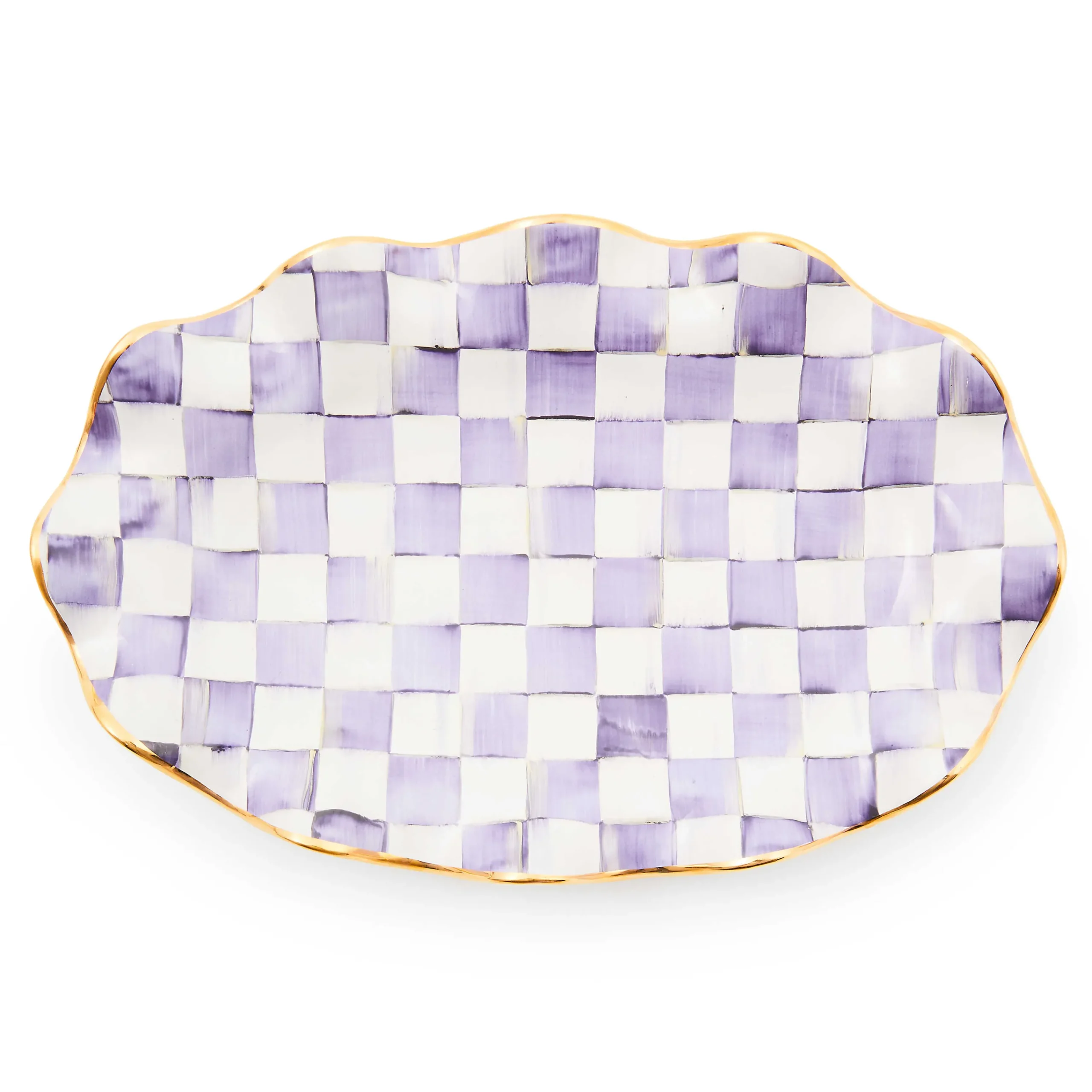 MacKenzie-Childs Plum Check Ceramic Serving Platter| Fall Entertaining|Serveware