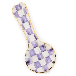 MacKenzie-Childs Plum Check Ceramic Spoon Rest| Kitchen Utensils & Tools