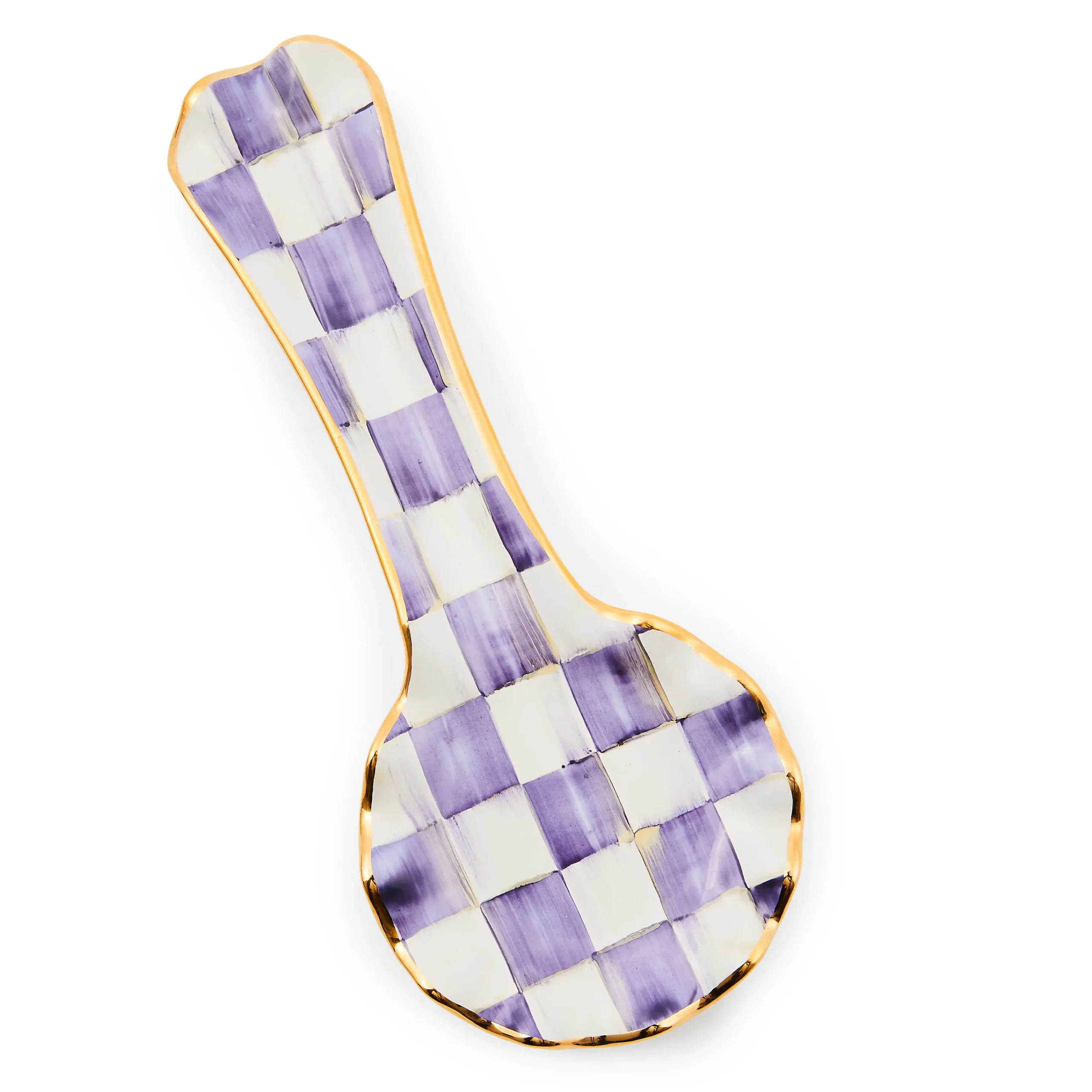 MacKenzie-Childs Plum Check Ceramic Spoon Rest| Kitchen Utensils & Tools