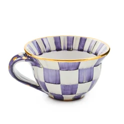 MacKenzie-Childs Plum Check Ceramic Teacup| The Coffee Shop|Fall Entertaining