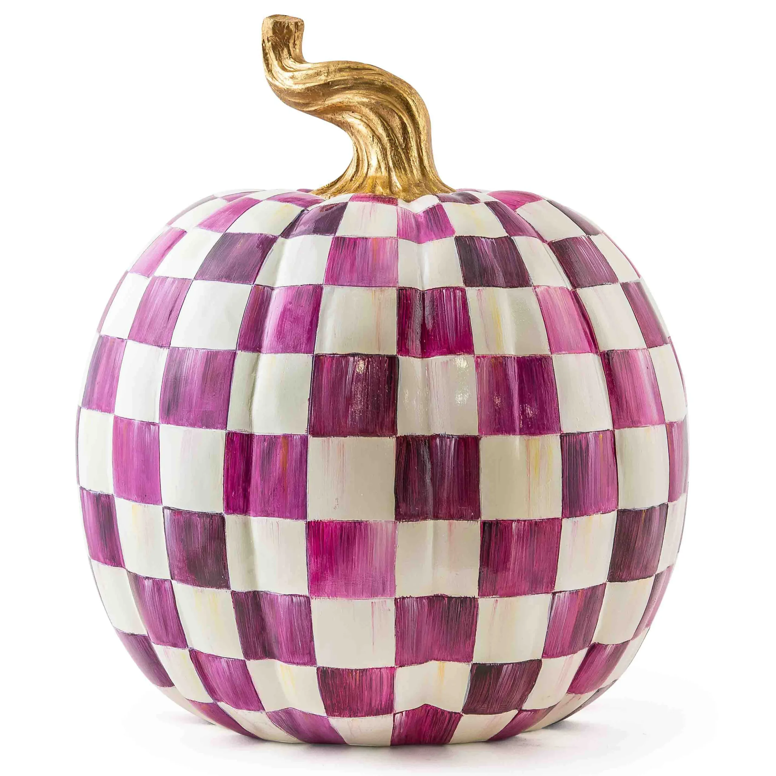 MacKenzie-Childs Plum Check Large Pumpkin| Pumpkins|The Halloween Shop