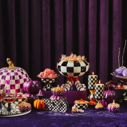 MacKenzie-Childs Plum Check Large Pumpkin| Pumpkins|The Halloween Shop