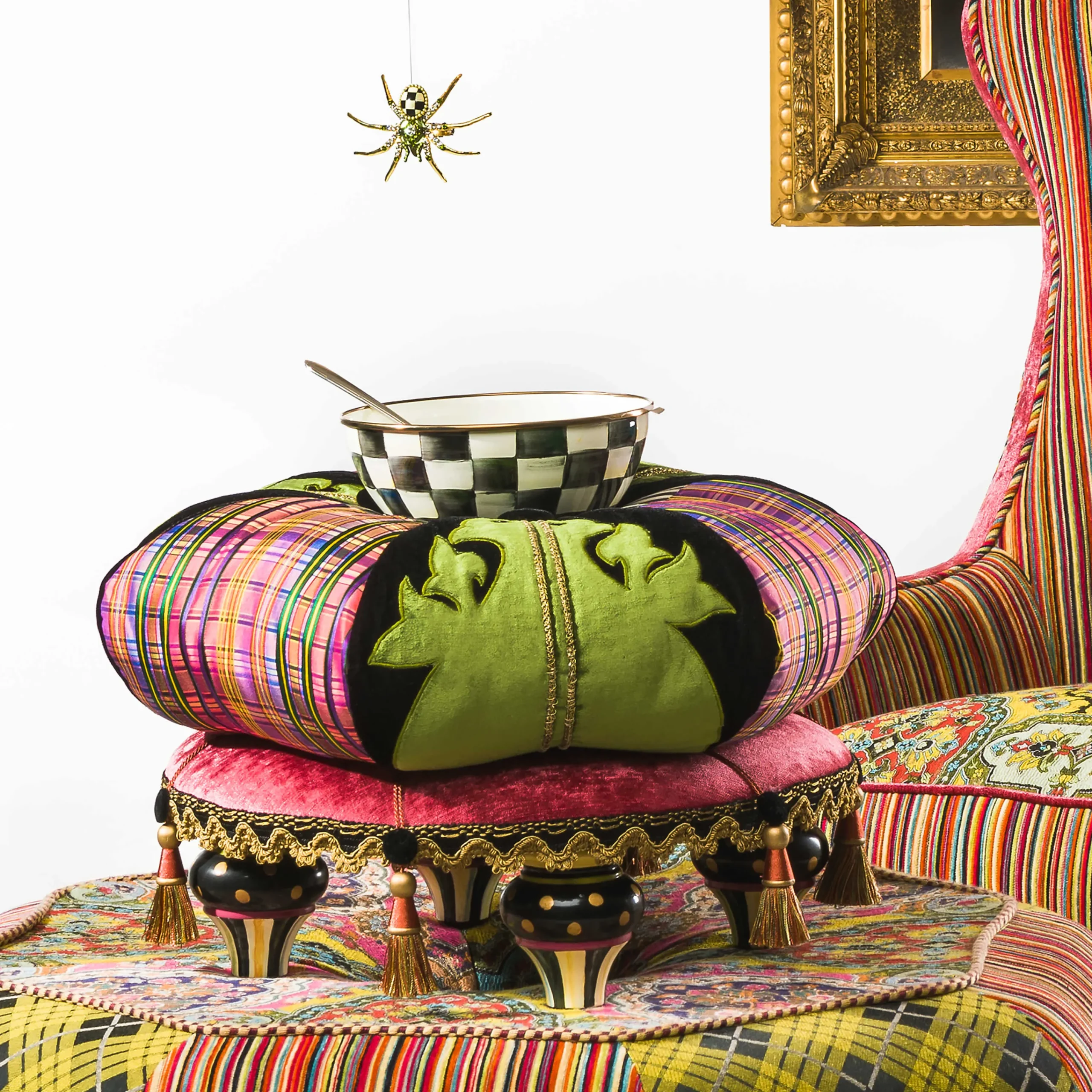 MacKenzie-Childs Portobello Road Footstool| Living Room