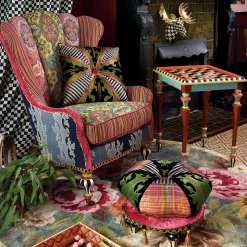 MacKenzie-Childs Portobello Road Footstool| Living Room