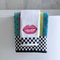 MacKenzie-Childs Pucker Up Check Hand Towel| Bath & Bath Accessories
