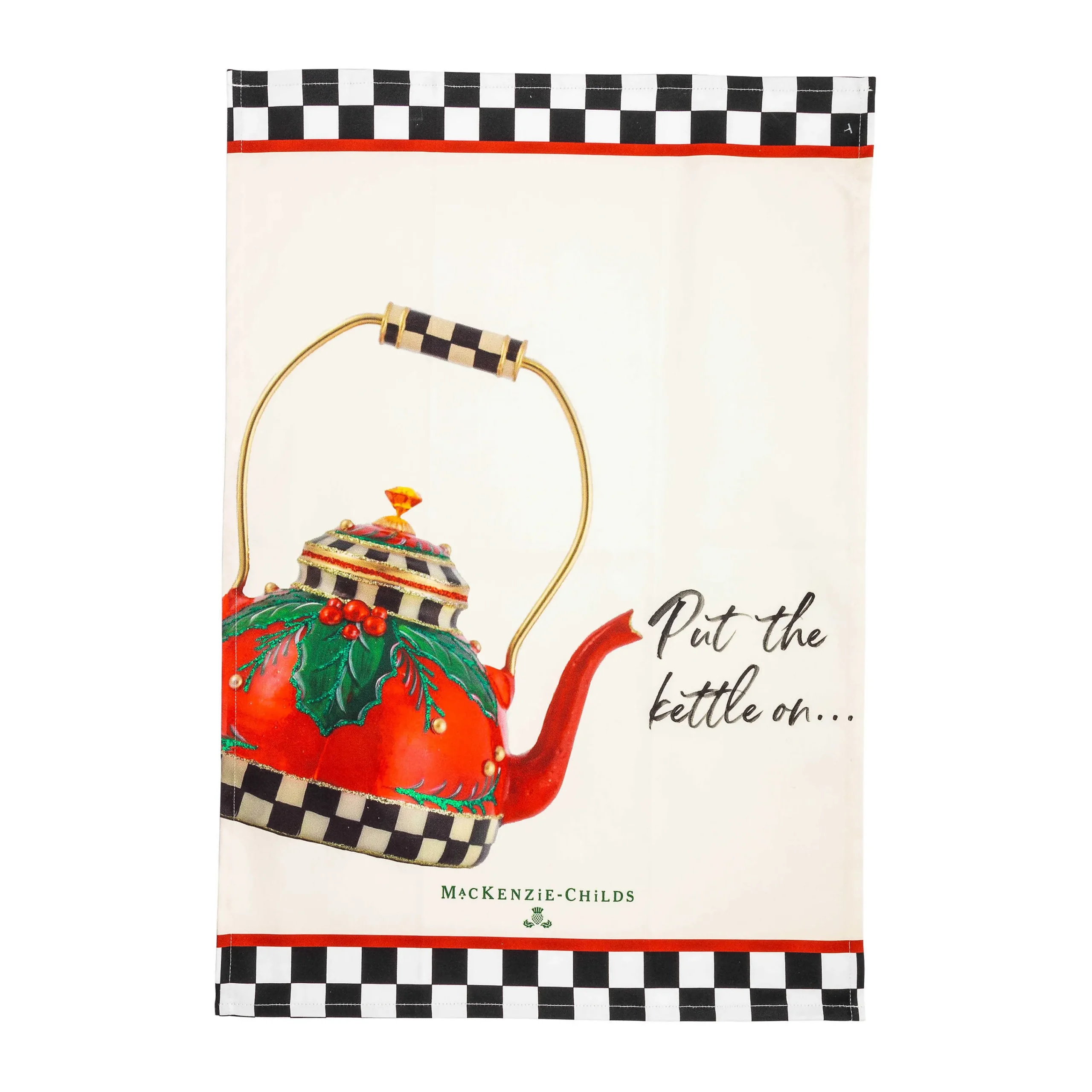 MacKenzie-Childs Put on the Kettle Dish Towel| Holiday|Kitchen & Table Linens