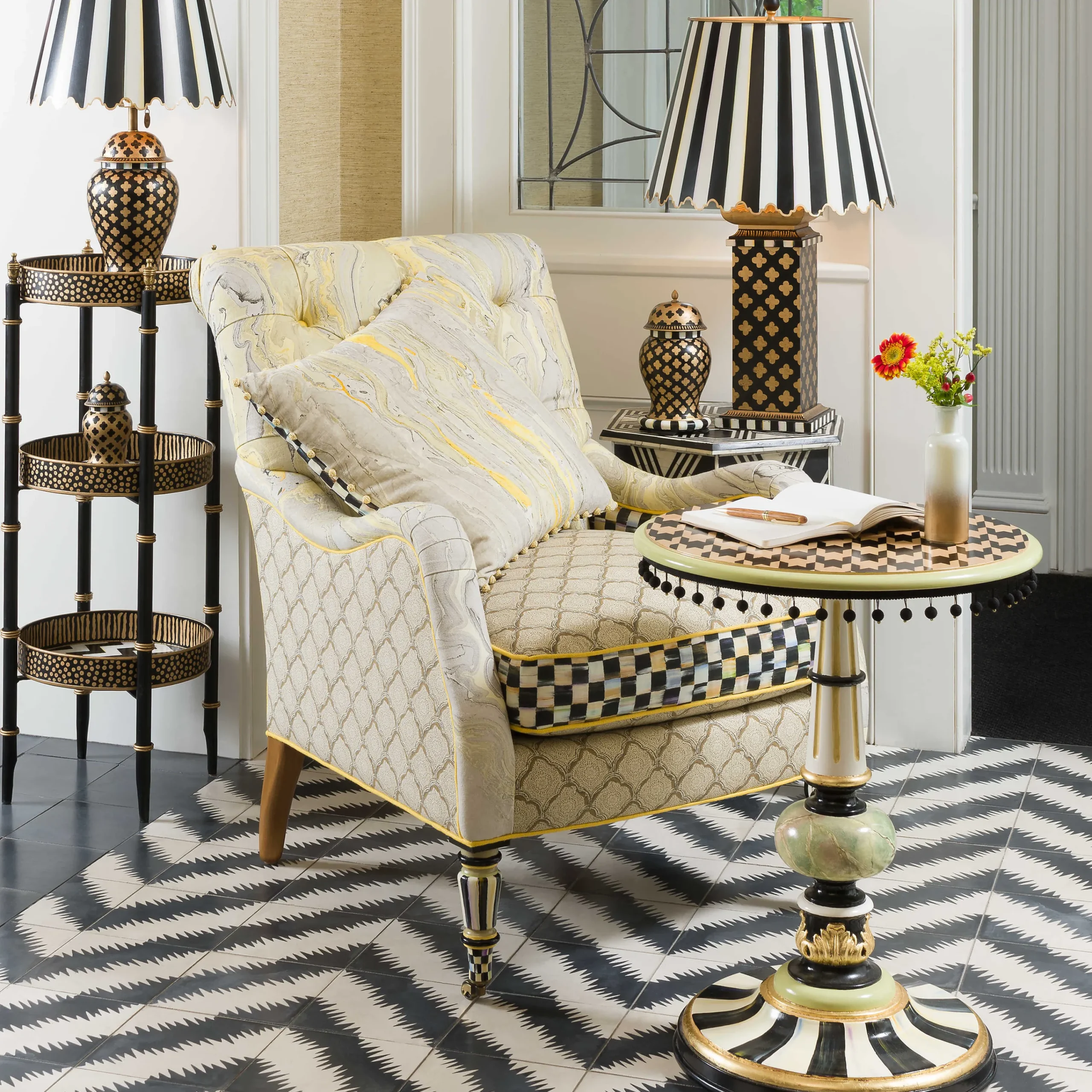 MacKenzie-Childs Quatrefoil Small Table Lamp| Room Accents|Lighting