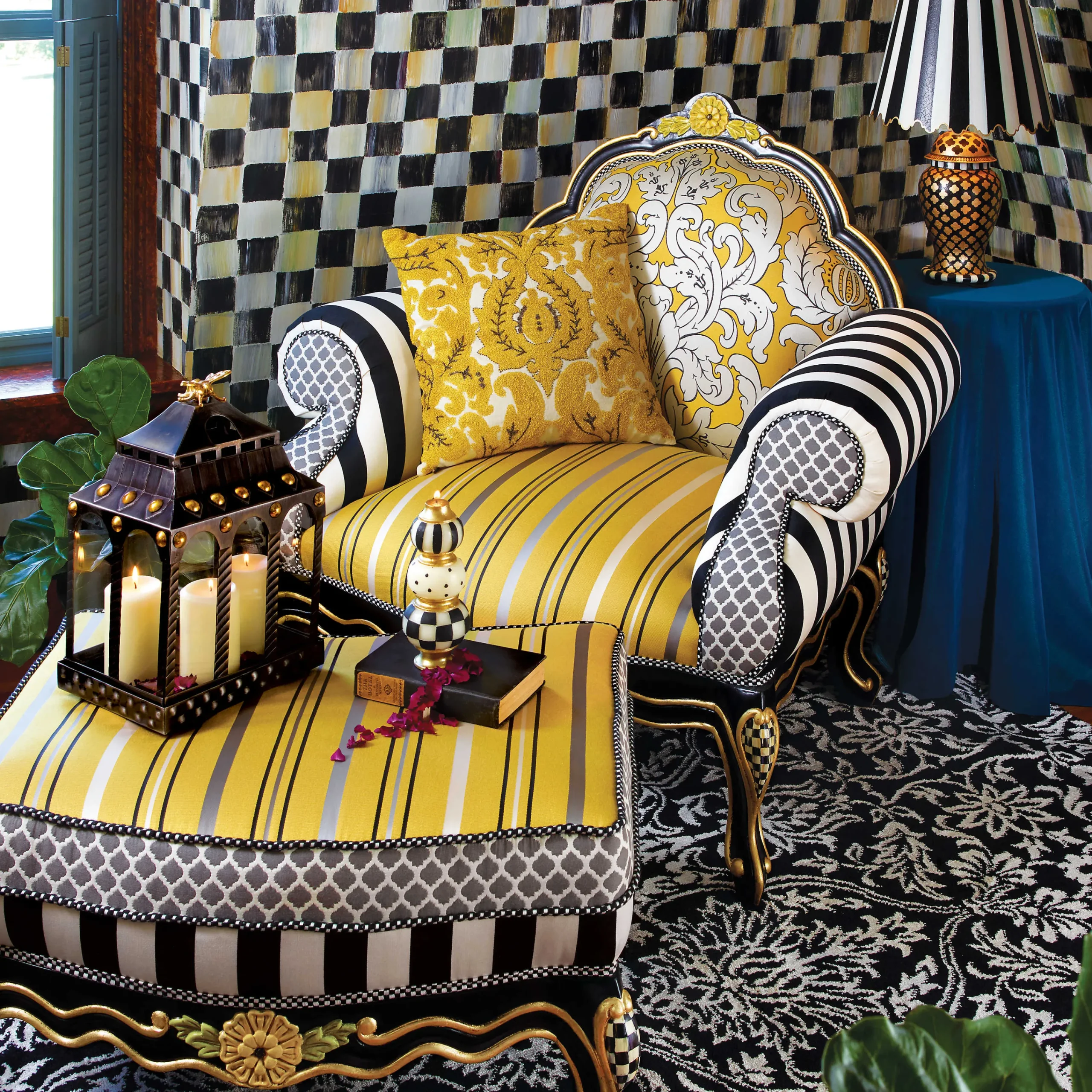 MacKenzie-Childs Quatrefoil Small Table Lamp| Room Accents|Lighting