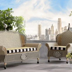 MacKenzie-Childs Queen Bee Courtyard Outdoor Loveseat| Outdoor