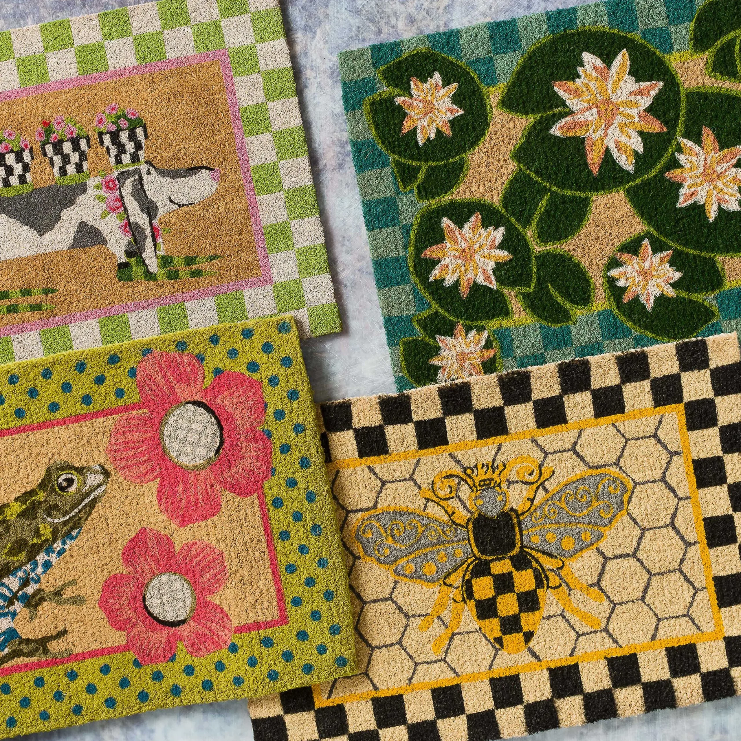 MacKenzie-Childs Queen Bee Entrance Mat| Outdoor|Rugs