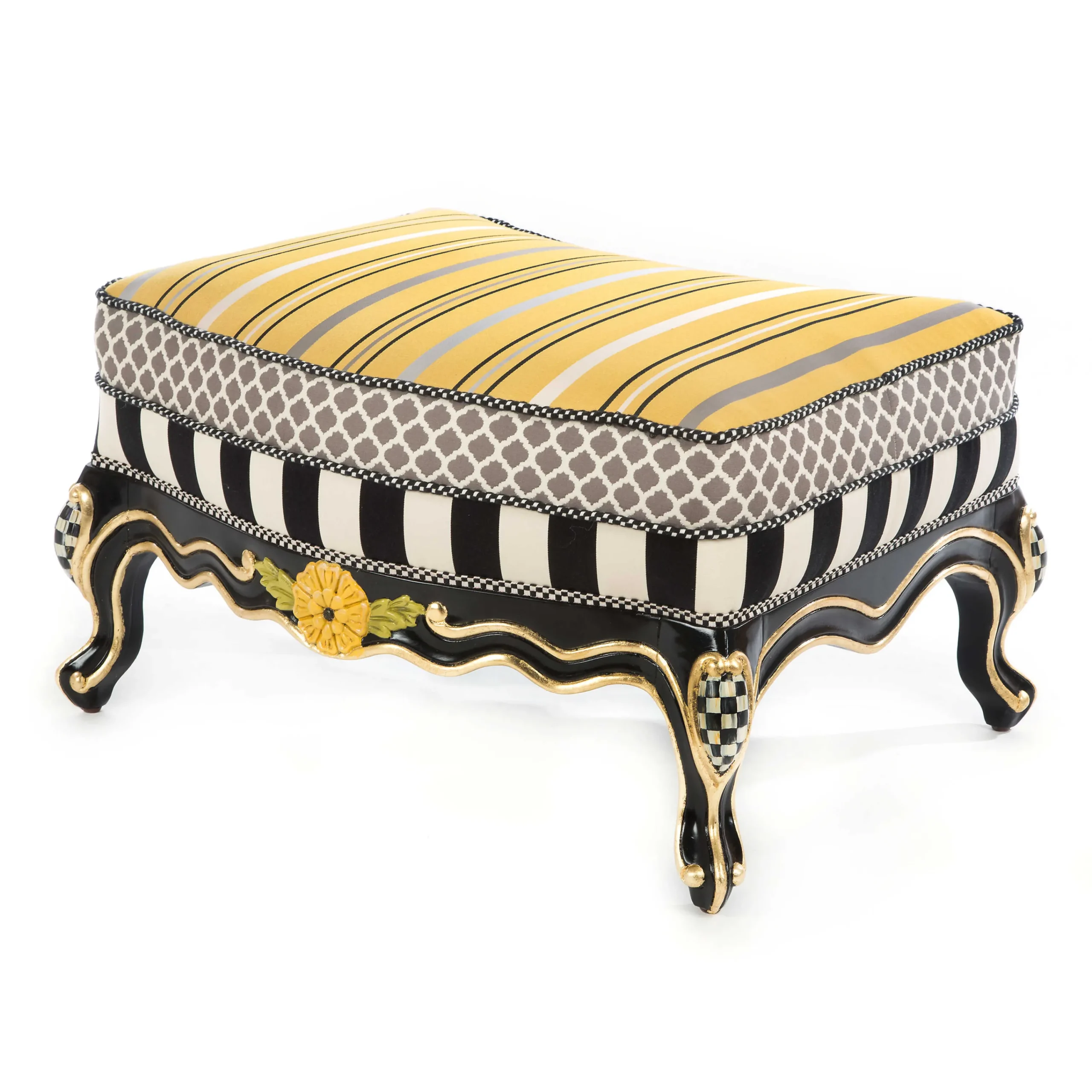 MacKenzie-Childs Queen Bee Ottoman| Living Room