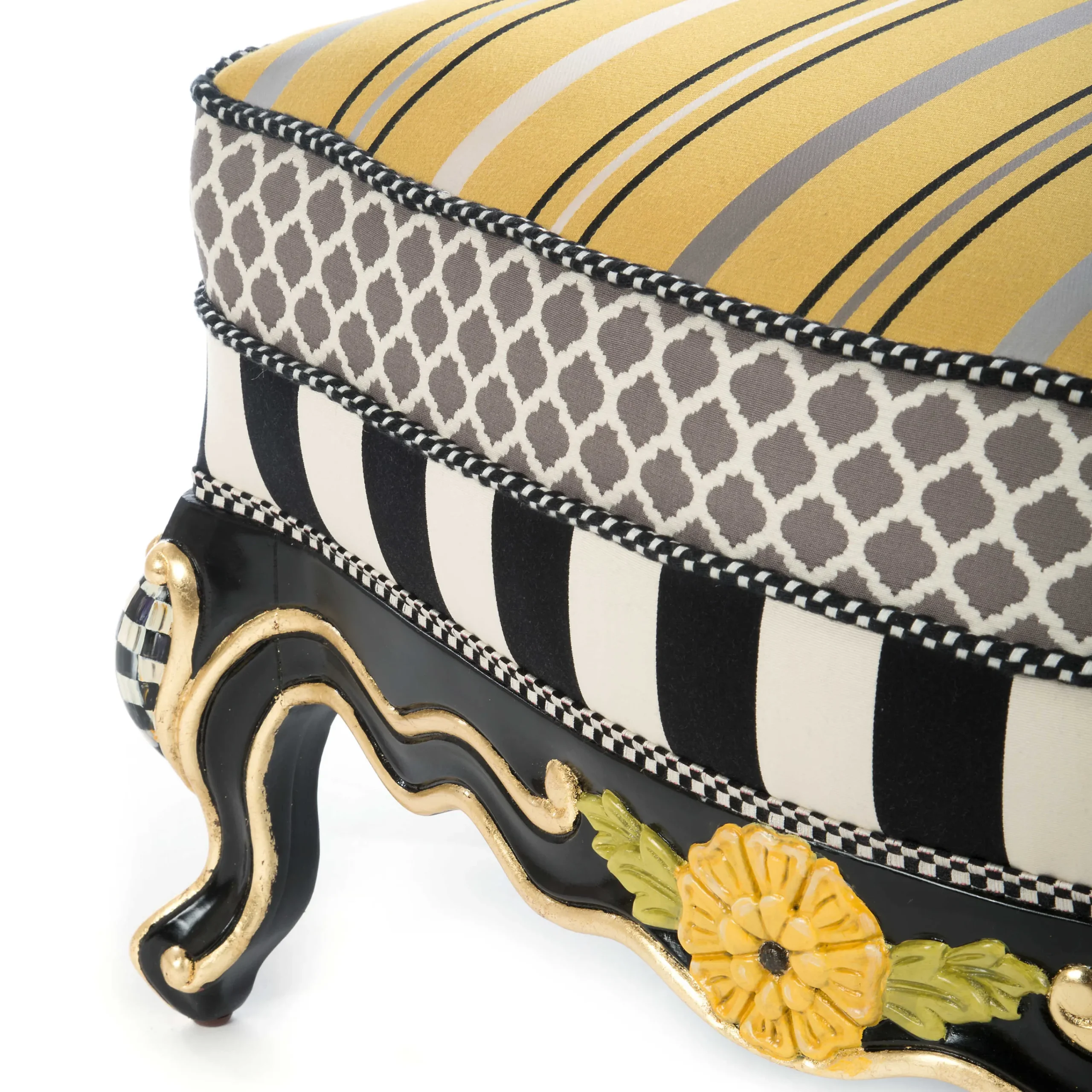 MacKenzie-Childs Queen Bee Ottoman| Living Room