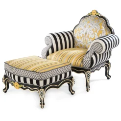 MacKenzie-Childs Queen Bee Ottoman| Living Room