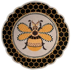 MacKenzie-Childs Queen Bee Rug 4' Round Rug| Rugs