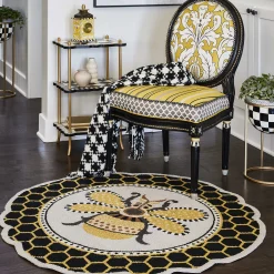 MacKenzie-Childs Queen Bee Rug 4' Round Rug| Rugs