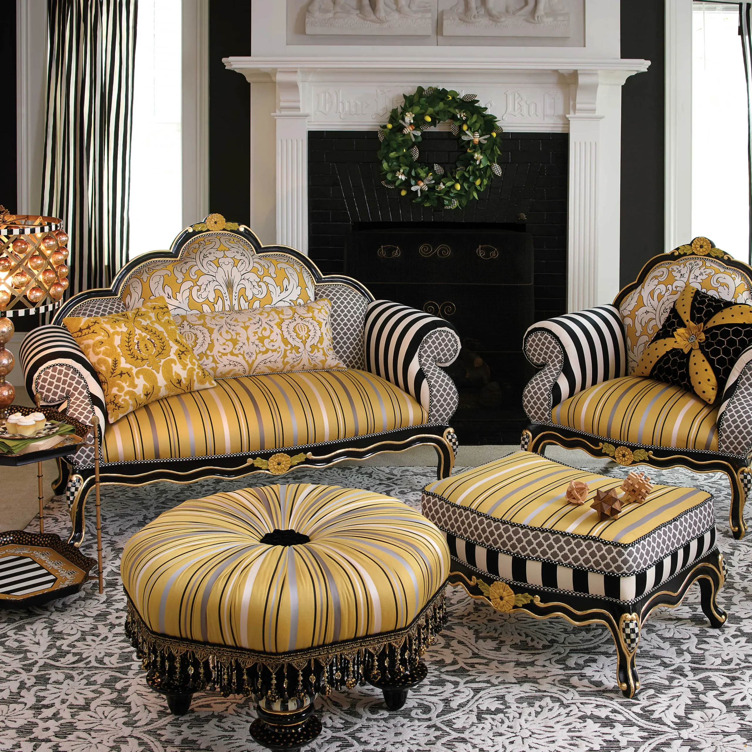 MacKenzie-Childs Queen Bee Tray Table| Room Accents|Bar Entertaining