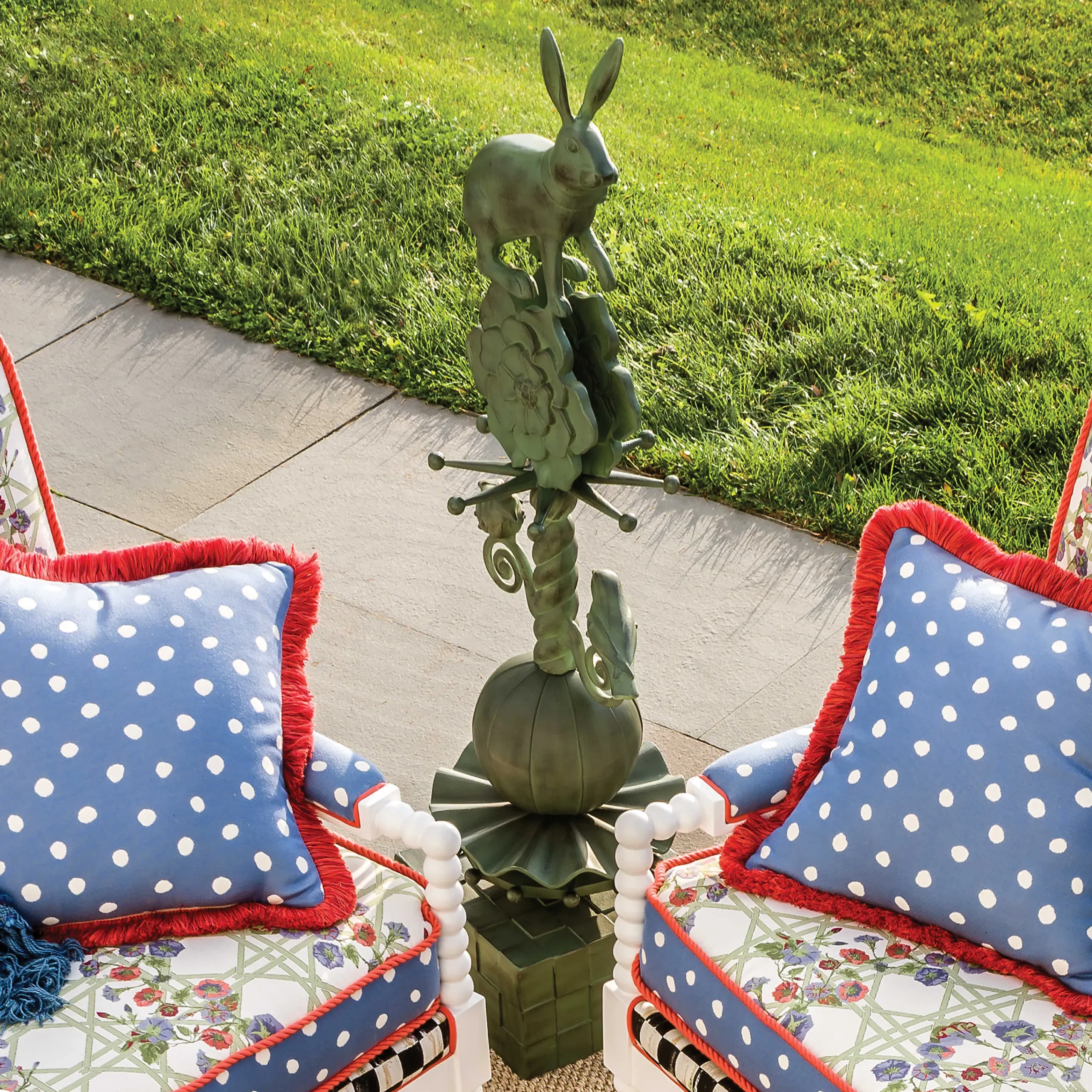 MacKenzie-Childs Rabbit Garden Totem| Easter|Spring