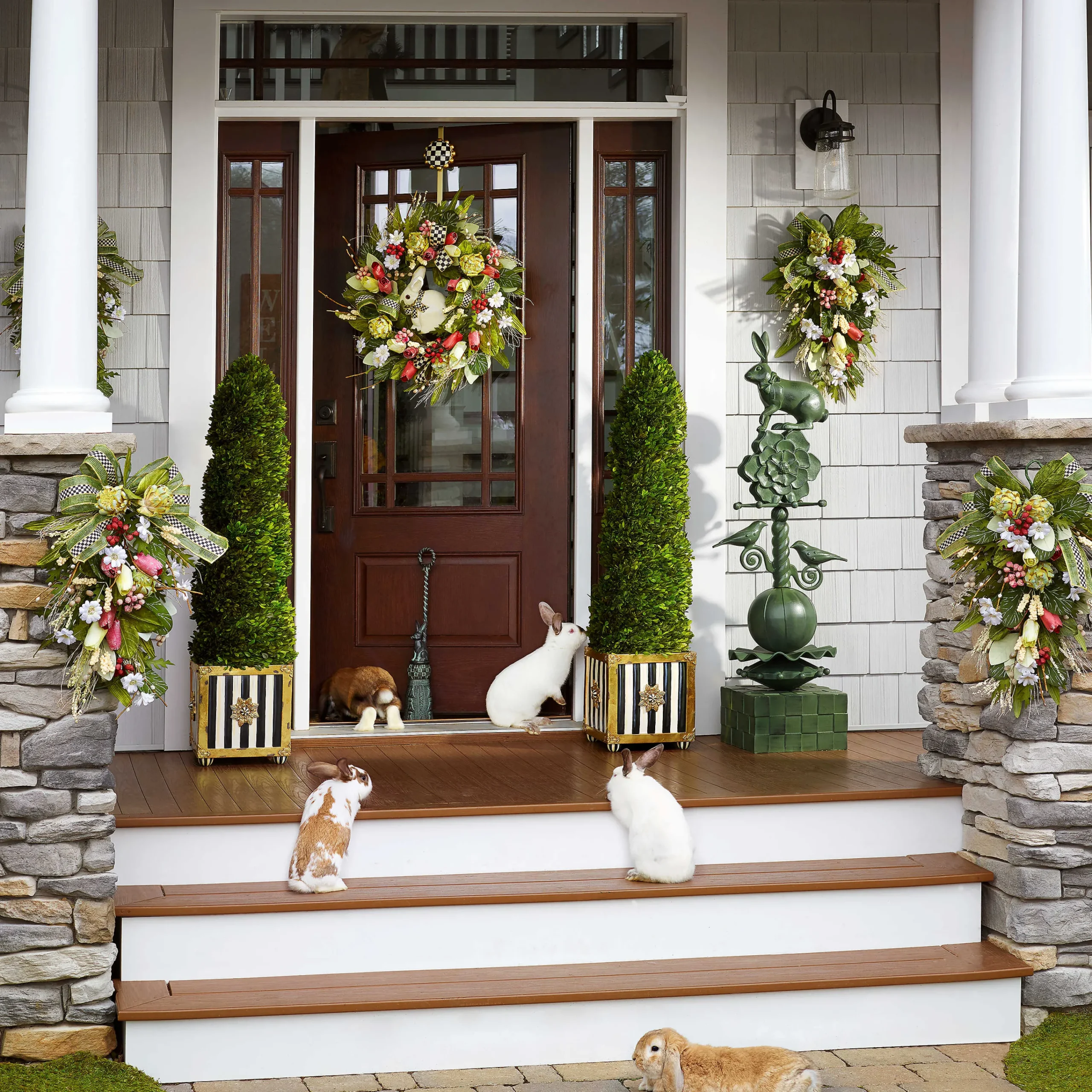 MacKenzie-Childs Rabbit Garden Totem| Easter|Spring