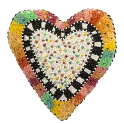 MacKenzie-Childs Rainbow Heart Shaped Throw Pillow| Pillows, Throws, & Cushions