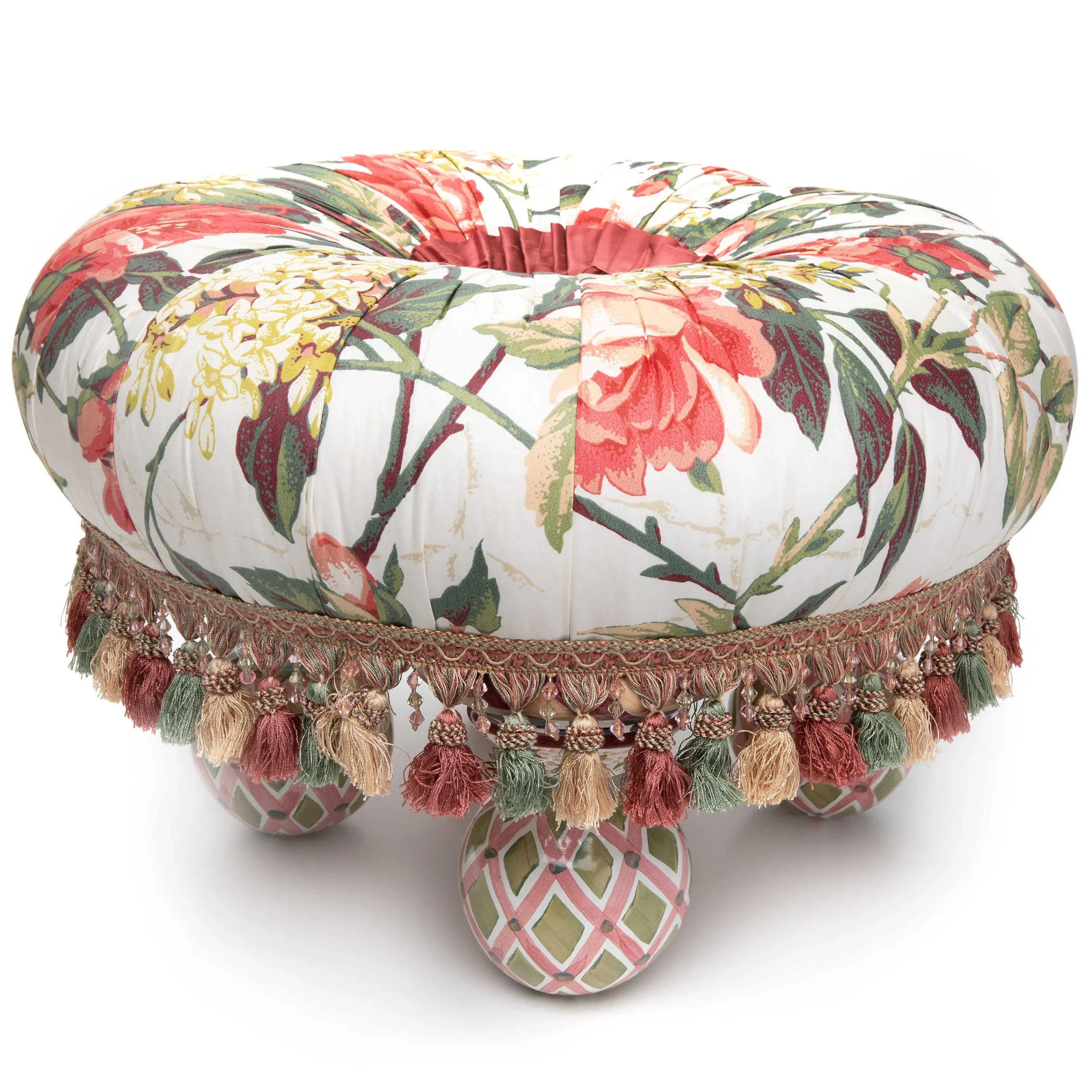 MacKenzie-Childs Really Rosy Tuffet| Living Room