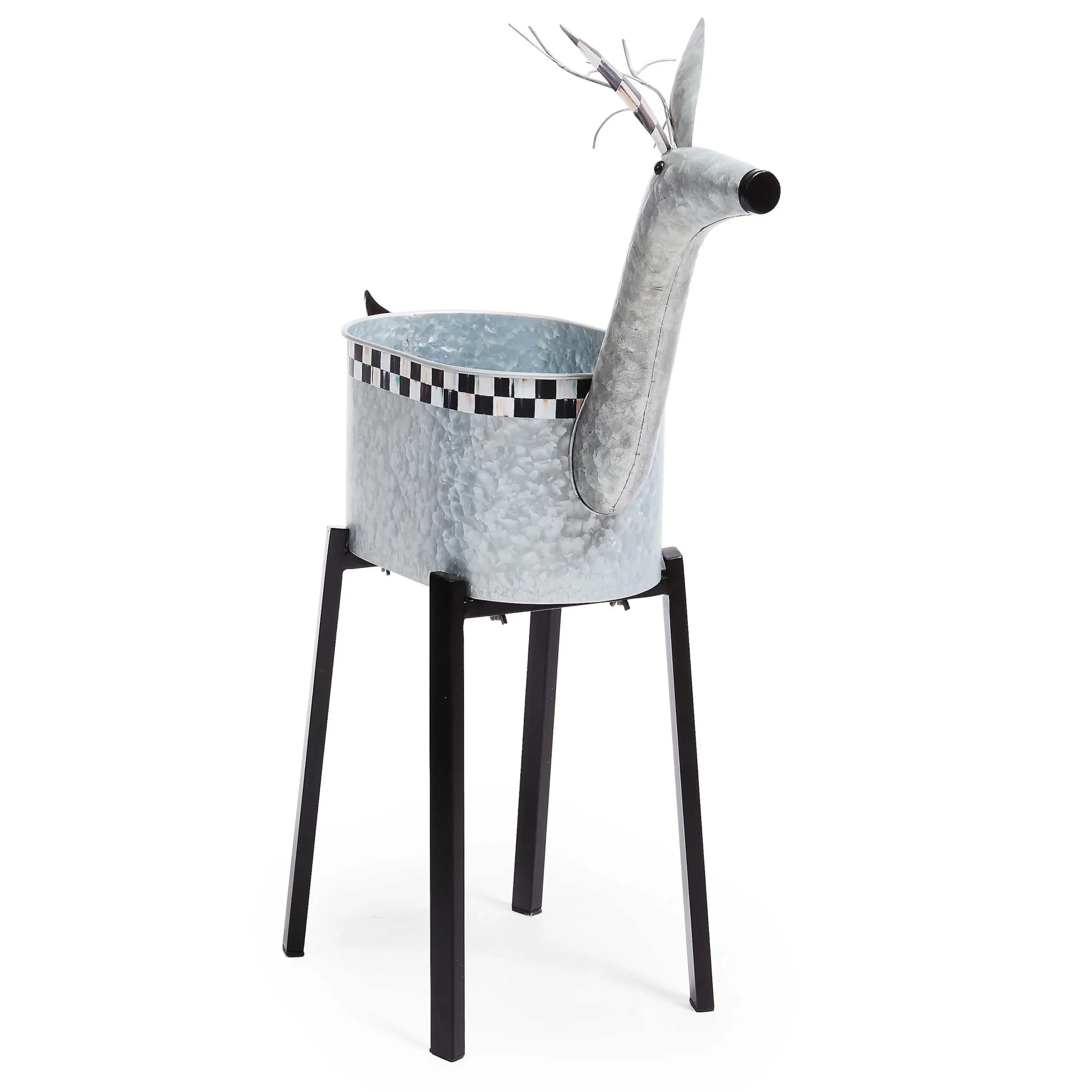 MacKenzie-Childs Reindeer Galvanized Metal Planter| Holiday|Outdoor