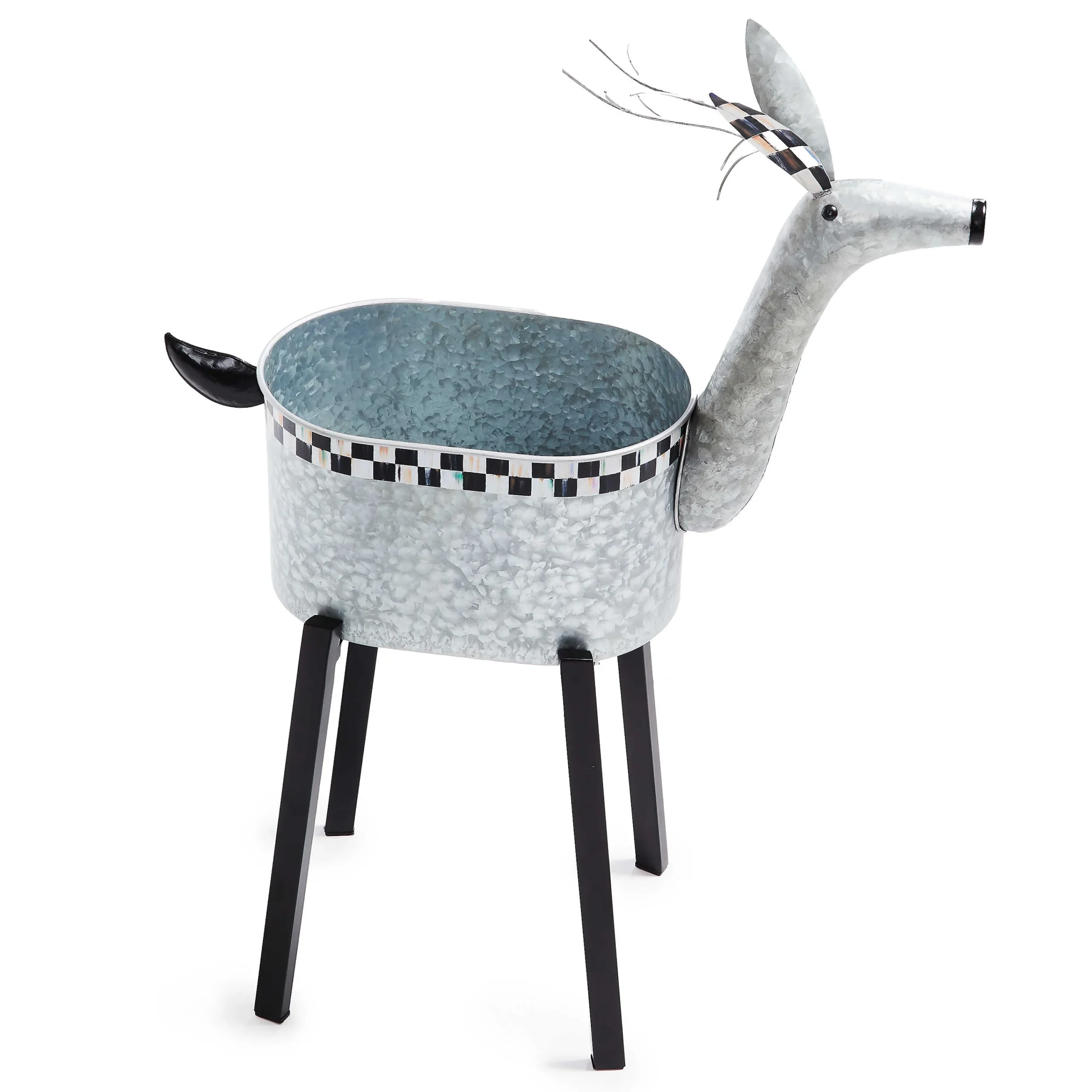 MacKenzie-Childs Reindeer Galvanized Metal Planter| Holiday|Outdoor