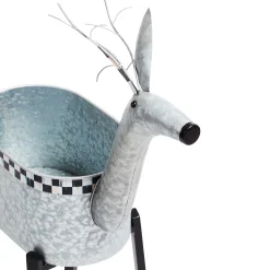 MacKenzie-Childs Reindeer Galvanized Metal Planter| Holiday|Outdoor