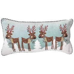 MacKenzie-Childs Reindeer Lumbar Pillow| Holiday|Pillows, Throws, & Cushions
