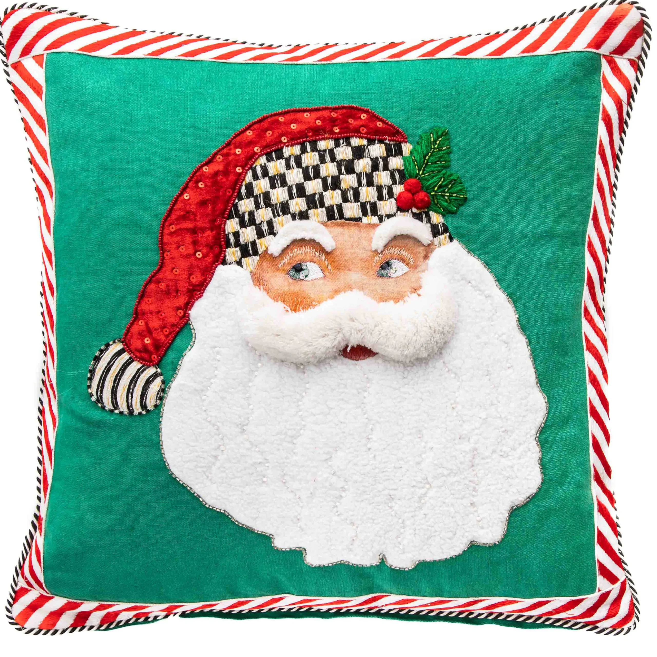 MacKenzie-Childs Retro Santa Throw Pillow| Holiday|Pillows, Throws, & Cushions
