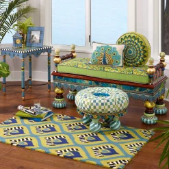MacKenzie-Childs Ridiculous Peacock Bench| Entryway Furniture|Bedroom