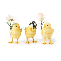 MacKenzie-Childs Rose Garden Chicks, Set of 3| Easter|Spring