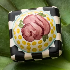MacKenzie-Childs Rose Petit Four Square Knob| Finishing Touches