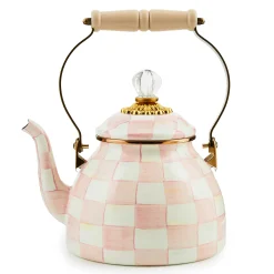 MacKenzie-Childs Rosy Check 2 Quart Tea Kettle| Easter|Spring