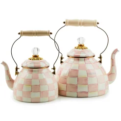 MacKenzie-Childs Rosy Check 2 Quart Tea Kettle| Easter|Spring