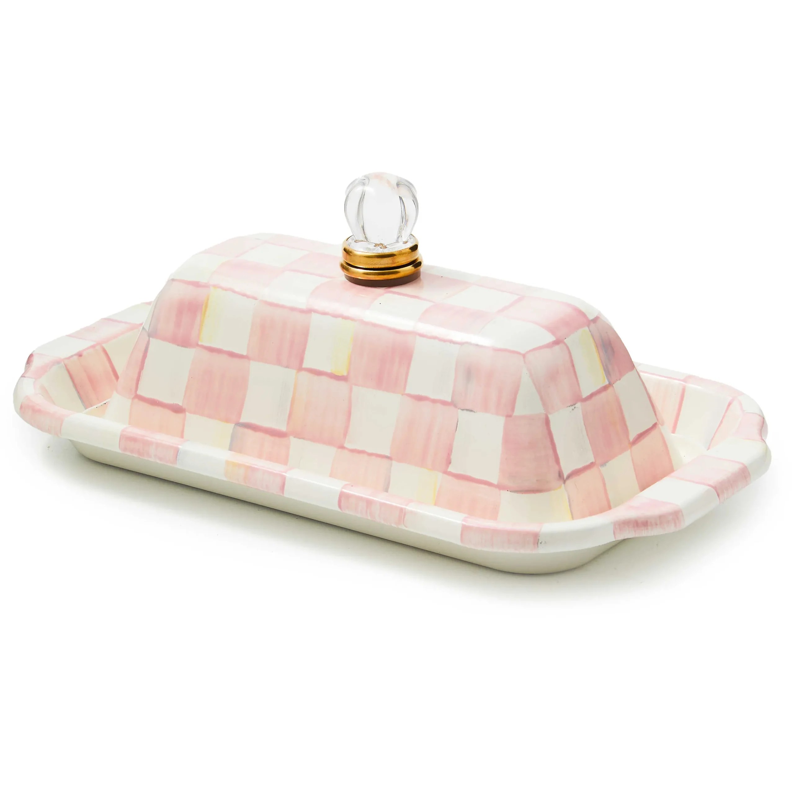 MacKenzie-Childs Rosy Check Butter Box| Fall Entertaining|Serveware