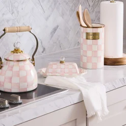 MacKenzie-Childs Rosy Check Butter Box| Fall Entertaining|Serveware