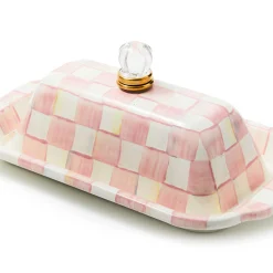 MacKenzie-Childs Rosy Check Butter Box| Fall Entertaining|Serveware