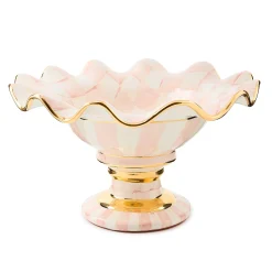 MacKenzie-Childs Rosy Check Ceramic Compote| Fall Entertaining|Serveware