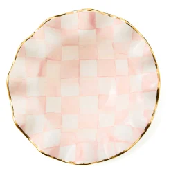 MacKenzie-Childs Rosy Check Ceramic Fluted Breakfast Bowl| Dinnerware & Flatware