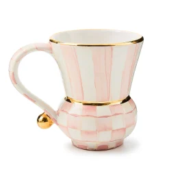 MacKenzie-Childs Rosy Check Ceramic Mug| The Coffee Shop|Fall Entertaining
