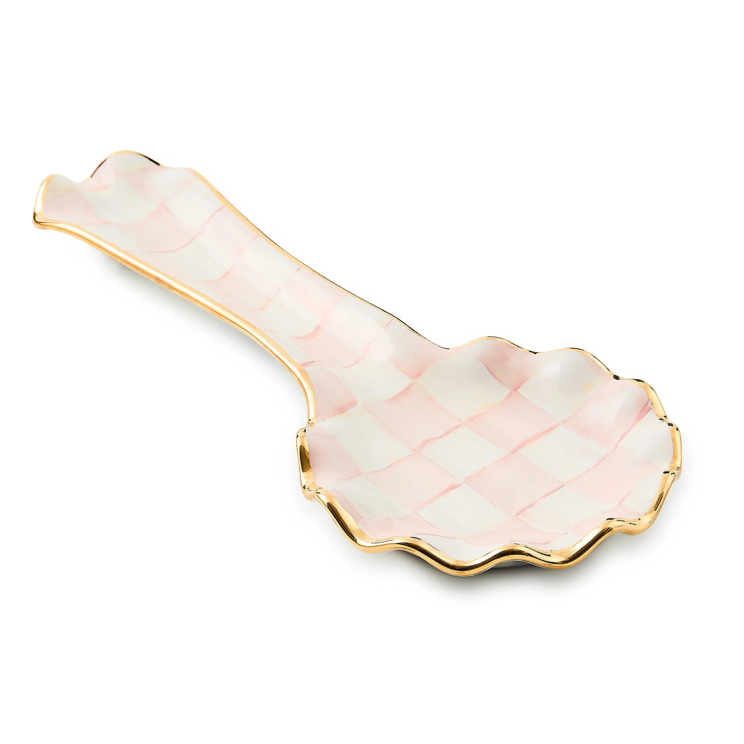 MacKenzie-Childs Rosy Check Ceramic Spoon Rest| Kitchen Utensils & Tools