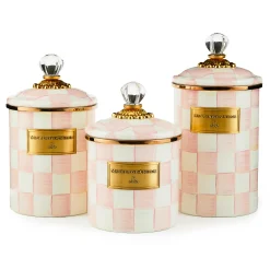 MacKenzie-Childs Rosy Check Large Canister| Spring|Room Accents