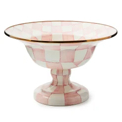MacKenzie-Childs Rosy Check Large Compote| Fall Entertaining|Serveware