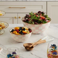 MacKenzie-Childs Rosy Check Large Everyday Bowl| Fall Entertaining|Serveware
