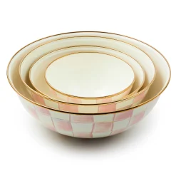 MacKenzie-Childs Rosy Check Large Everyday Bowl| Fall Entertaining|Serveware